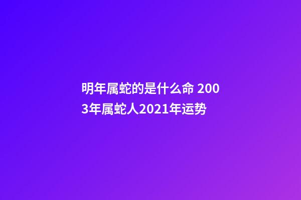 明年属蛇的是什么命 2003年属蛇人2021年运势-第1张-观点-玄机派